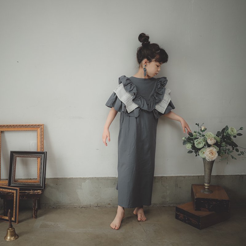 レース襟クラシックワンピース/SS・S・M