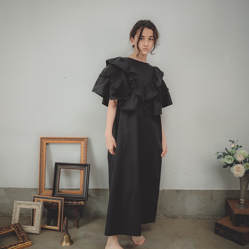 レース襟クラシックワンピース/0（145~155）・1（Free）