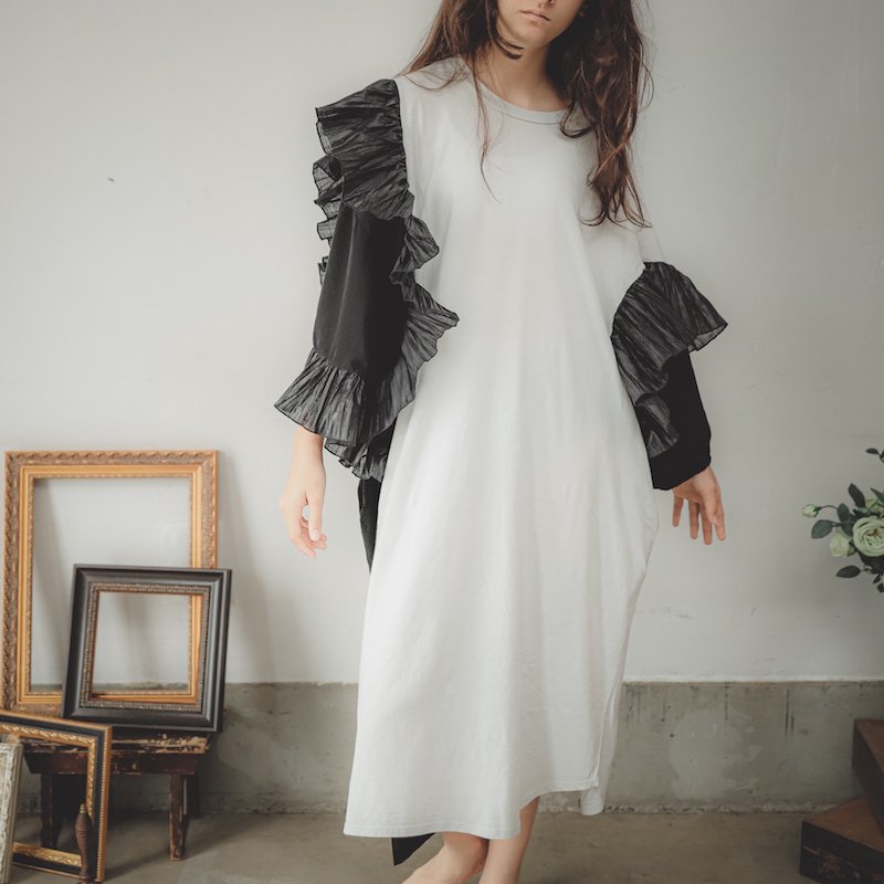 プリーツフリルワンピース/0（145~155）・1（Free）