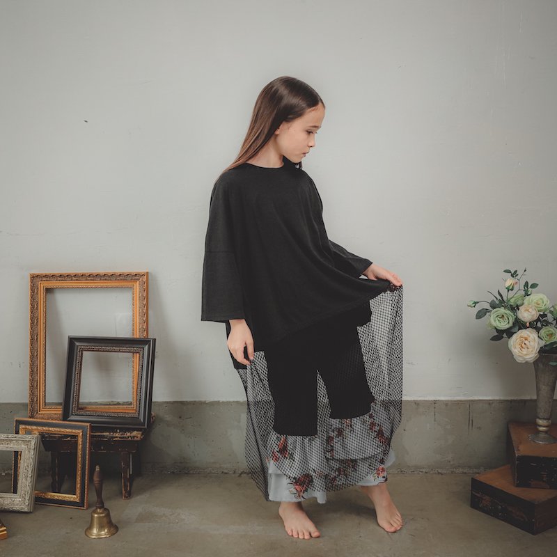 メッシュ切り替えロングTシャツ/SS・S・M