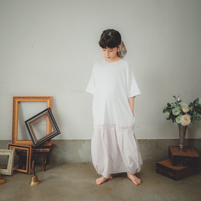 異素材タックスカートワンピース/SS・S・M