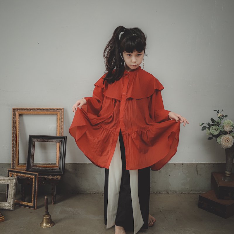 ビックカラーティアードブラウス/SS・S・M