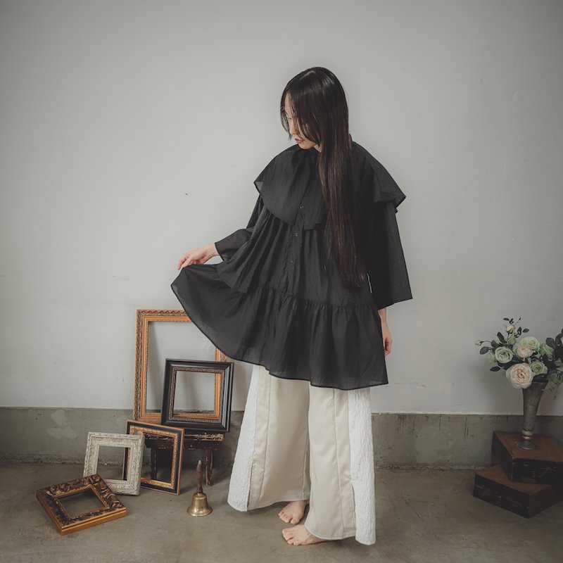 ビックカラーティアードブラウス/0（145~155）・1（Free）